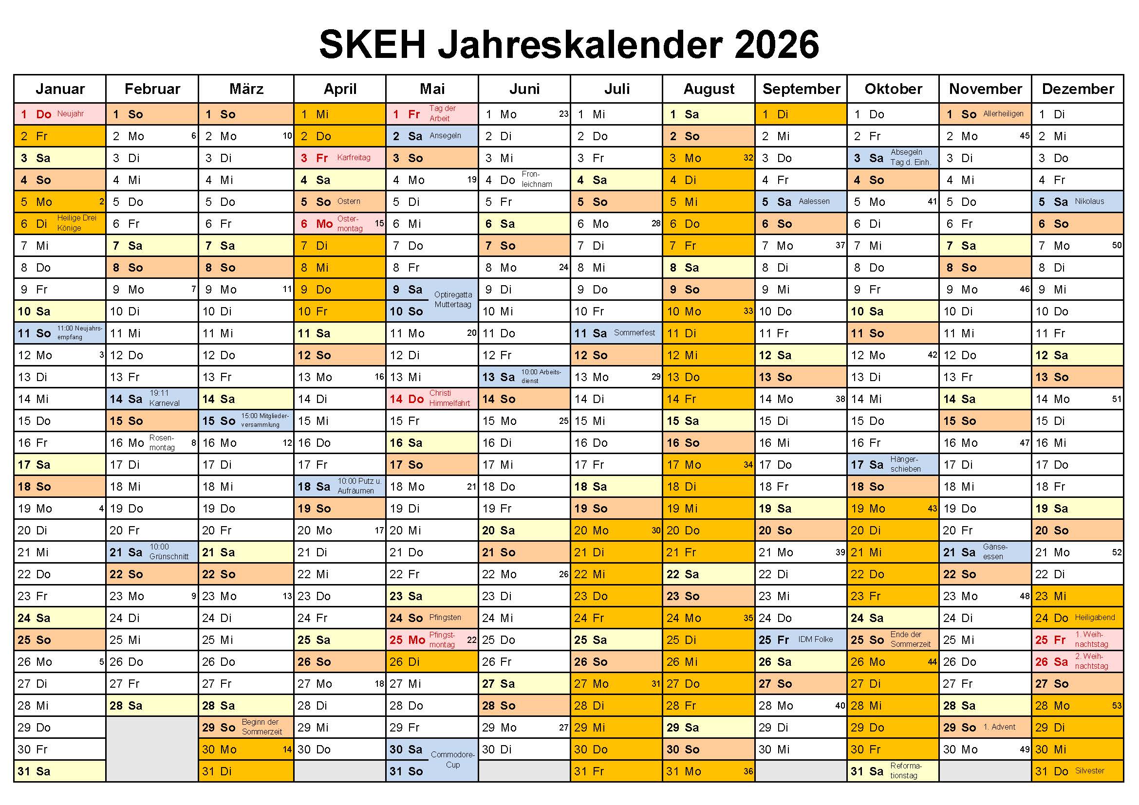 Kalender 2026